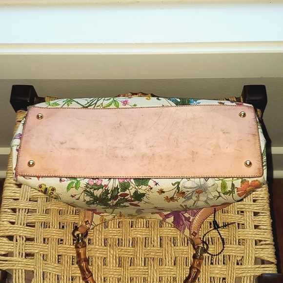 Gucci Flora Bamboo Top Handle Tote Bag (READ) - Picture 10 of 16